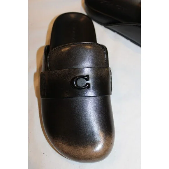 COACH WOMEN'S SCULPT C LEATHER CLOG BLACK COPPER NIB SZ 6 - Picture 4 of 6